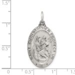 Sterling Silver Antiqued St. Christopher Baseball Medal - Image 4