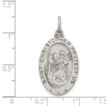 Sterling Silver Antiqued St.Christopher Soccer Medal - Image 4
