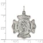 Sterling Silver Antiqued Saint Florian Badge Medal - Image 3