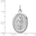 Sterling Silver Platinum-plated Saint Florian Medal - Image 3