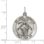 Sterling Silver Antiqued Saint Jude Thaddeus Medal - Image 3