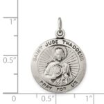 Sterling Silver Antiqued Saint Jude Thaddeus Medal - Image 3