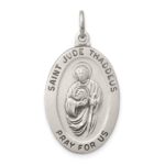 Sterling Silver Antiqued Saint Jude Thaddeus Medal