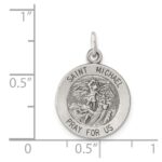 Sterling Silver Antiqued Saint Michael Medal - Image 3