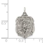 Sterling Silver Antiqued St. Michael Badge Medal - Image 3