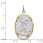Sterling Silver Reversible Platinum-plated & Vermeil St. Michael Medal - Image 5
