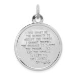 Sterling Silver Rhodium-plated Praying Hands Serenity Prayer on Back Medal - Image 4