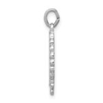 Sterling Silver Platinum-plated Ichthus Fish Charm - Image 2