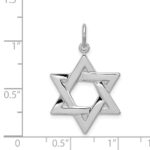 Sterling Silver Platinum-plated Star of David Charm - Image 3