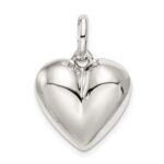 Sterling Silver Puffed Heart Charm - Image 4