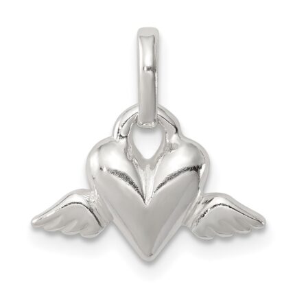 Sterling Silver Heart w/Wings Charm
