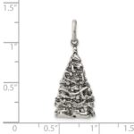 Sterling Silver Antiqued Christmas Tree Charm - Image 3