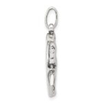Sterling Silver Antiqued Horse in Horseshoe Charm - Image 2