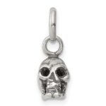 Sterling Silver Antiqued Skull Charm