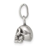 Sterling Silver Antiqued Skull Charm - Image 2