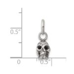 Sterling Silver Antiqued Skull Charm - Image 3