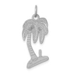 Sterling Silver Rhodium-plated Palm Tree Polished Charm