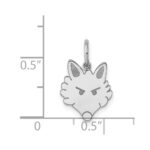 Sterling Silver Rhodium-plated Fox Head Polished Front/Satin Back Charm - Image 4
