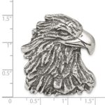 Sterling Silver Antiqued Eagle Head Pendant - Image 3