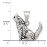 Sterling Silver Antiqued Wolf Charm - Image 3
