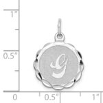 Sterling Silver/Rhodium-plated Brocaded Letter G Initial Pendant - Image 4