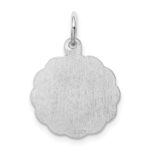 Sterling Silver/Rhodium-plated Brocaded Letter J Initial Pendant - Image 4