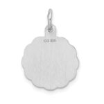 Sterling Silver/Rhodium-plated Brocaded Letter T Initial Pendant - Image 3