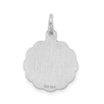 Sterling Silver/Rhodium-plated Brocaded Letter W Initial Pendant - Image 3