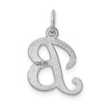 Sterling Silver Rhodium-plated Stamped Letter B Initial Charm - Image 4