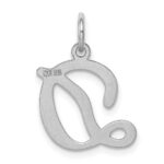 Sterling Silver Rhodium-plated Stamped Letter D Initial Charm - Image 4