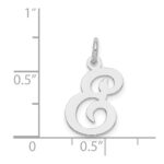 Sterling Silver Rhodium-plated Stamped Letter E Initial Charm - Image 4