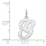 Sterling Silver Rhodium-plated Stamped Letter G Initial Charm - Image 3