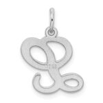 Sterling Silver Rhodium-plated Stamped Letter L Initial Charm - Image 3