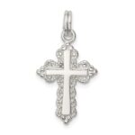 Sterling Silver Rhodium-plated Cross Charm