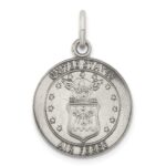 Sterling Silver Antiqued U.S. Air Force Medal Charm
