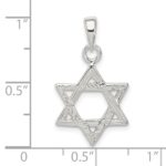 Sterling Silver Textured Star of David Pendant - Image 4