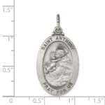 Sterling Silver Antiqued Saint Anthony Medal - Image 3
