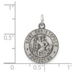 Sterling Silver Antiqued St. Christopher Medal - Image 3