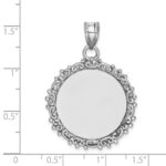 Sterling Silver Rh-plt Fancy Round Polished Front/Satin Back Pendant - Image 4