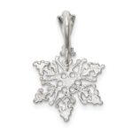 Sterling Silver Diamond Cut Snowflake Pendant - Image 4