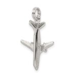 Sterling Silver Rhodium-plated Airplane Charm - Image 5