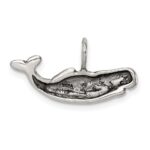 Sterling Silver Antiqued Blue Whale Pendant - Image 4