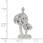 Sterling Silver Diamond Cut Palm Trees Pendant Charm - Image 3