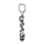 Sterling Silver 3D Antiqued Anchor and Rope Pendant - Image 2