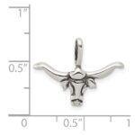 Sterling Silver Bull with Horns Pendant - Image 3
