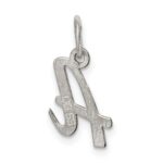 Sterling Silver Rhodium-plated Script Letter A Initial Charm - Image 4