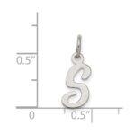 Sterling Silver Rhodium-plated Script Letter S Initial Charm - Image 4