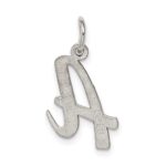 Sterling Silver Rhodium-plated Script Letter A Initial Charm - Image 4