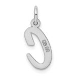 Sterling Silver Rhodium-plated Script Letter C Initial Charm - Image 3