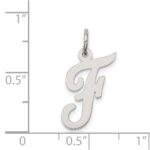 Sterling Silver Rhodium-plated Script Letter F Initial Charm - Image 3